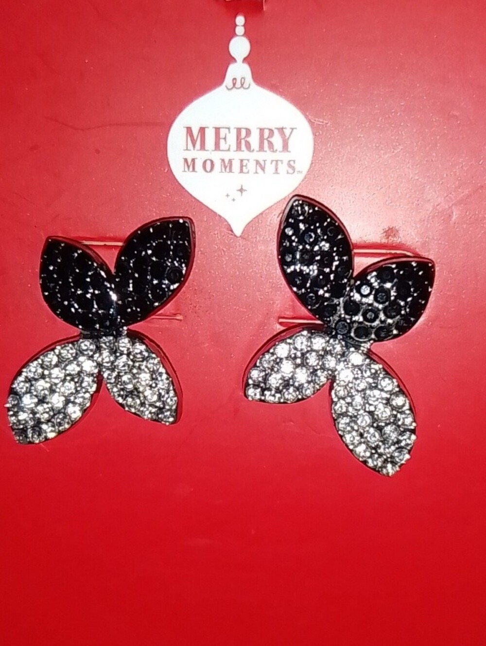 Black & Silver Crystal Stud Earrings